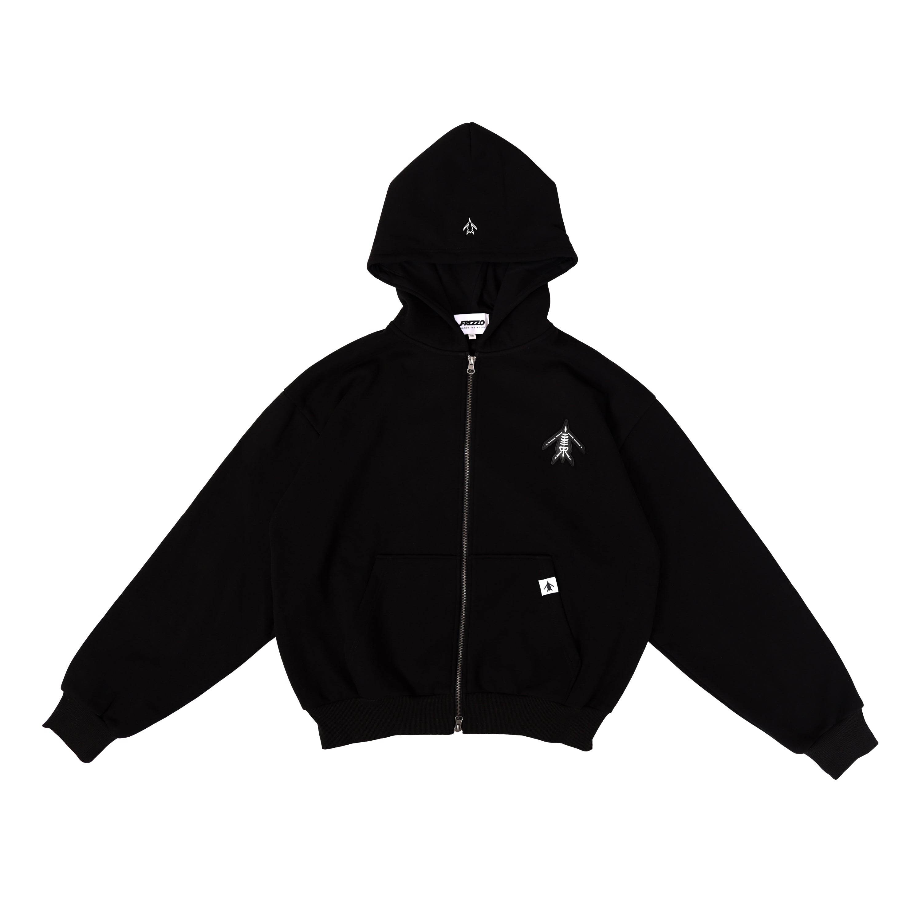 [X-RAY] ZIP-UP HOODIE BLACK