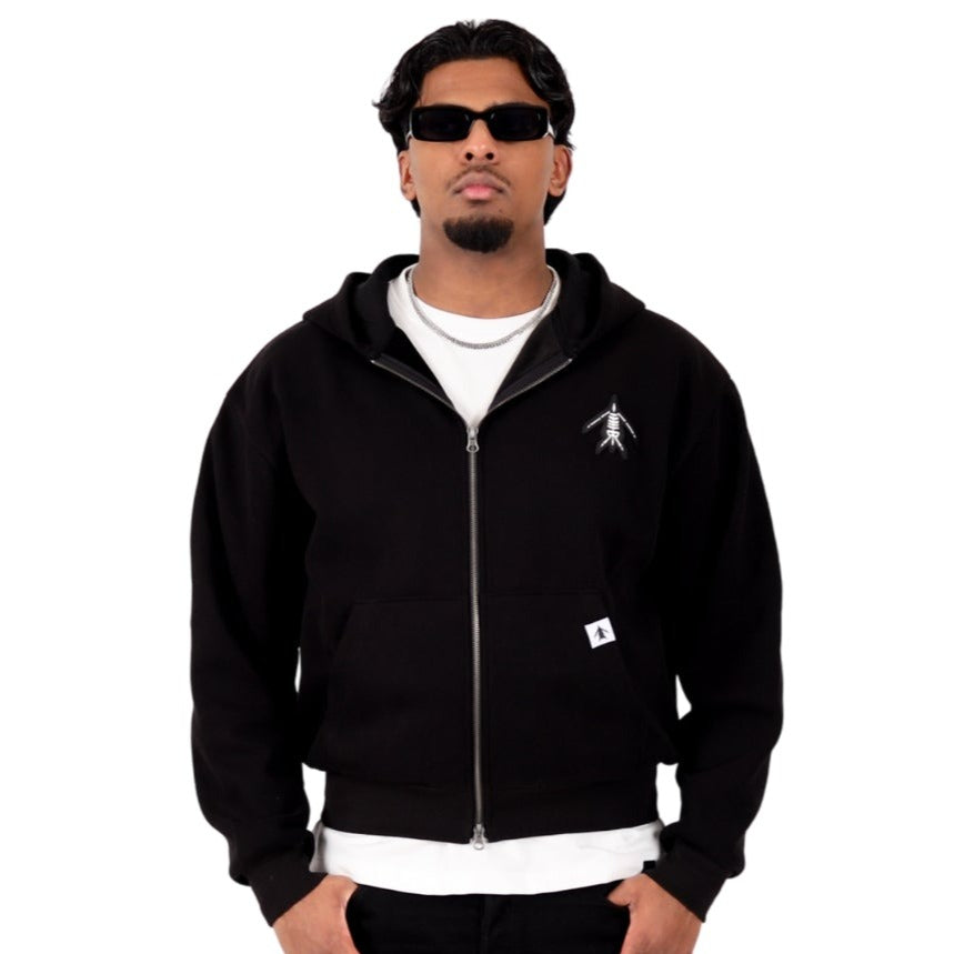 [X-RAY] ZIP-UP HOODIE BLACK